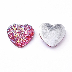 Glänzende Druzy-Harz-Cabochons&nbsp;RESI-WH0008-30C