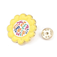 Sonnenblumen-Anstecknadeln mit dem Schriftzug „Immer weiter wachsen“&nbsp;JEWB-F044-01A-G