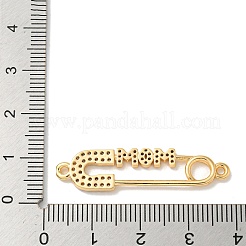 Dijes de conector de circonio cúbico transparente con micro pavé de latón para el día de la madre&nbsp;KK-K378-14G