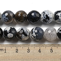 Brins de perles d'agate craquelée de feu naturel à facettes&nbsp;G-F447-12mm-N13