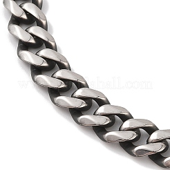 Bracelets à maillons cubains en acier inoxydable 304 anti-ternissement pour hommes&nbsp;BJEW-B096-35B-AS