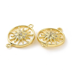 Charms connettore in ottone placcato cremagliera con micro pavé di zirconi chiari&nbsp;LS-KK-C008-07G