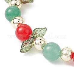 Bracelet extensible en perles de jade naturel de Malaisie et d'aventurine verte&nbsp;BJEW-JB09759-02