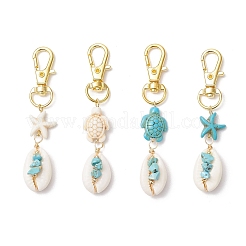 4 ciondolo decorativo in conchiglia di ciprea naturale&nbsp;HJEW-JM03319-02