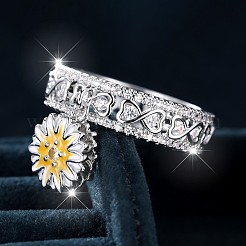 Fingerringe aus Messing mit Mikropavé-Kubikzirkonia für Damen&nbsp;WG2A388-01