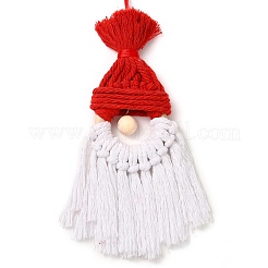 Decorazioni natalizie fatte a mano in macramè di cotone intrecciato con filo di Babbo Natale&nbsp;HJEW-JM02455