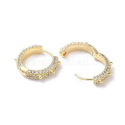 Pendientes de aro de circonio cúbico de micro pave de latón&nbsp;EJEW-P259-02G