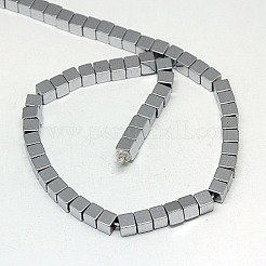 Electroplate non magnetici ematite sintetico fili di perline&nbsp;G-J170A-4x4mm-M