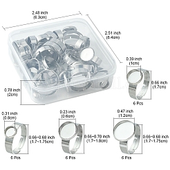 24 Stück 4 Größen verstellbar 304 Edelstahl Fingerringe Komponenten&nbsp;STAS-FS0001-38