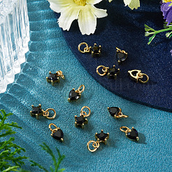 12 Stück 2 Stile Messing Micro Pave Zirkonia Charms&nbsp;KK-TA0008-70D