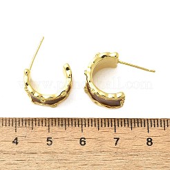Messing-Emaille-Ohrstecker&nbsp;EJEW-B120-01G-04
