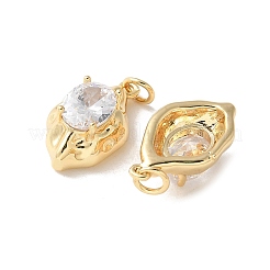 Pendenti in zirconi cubici trasparenti in micro pavè di ottone&nbsp;KK-Q031-20G