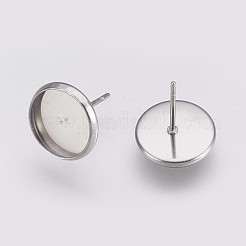 Boucles d'oreilles à tige en acier inoxydable 202 anti-ternissement&nbsp;STAS-I088-E-03P