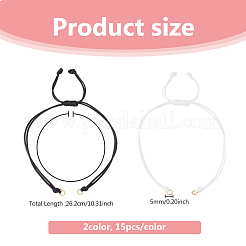 30 Stück 2 Farben gewachste Polyester-Flechtschnur zum Basteln von Armbändern&nbsp;AJEW-DC00007