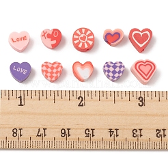 100pcs 5 Art handgemachte Polymer-Ton-Perlen&nbsp;CLAY-FS0001-34