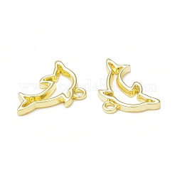 Gestellplattierte Legierungs-Delfin-Charms mit offener Rückseite und Lünette&nbsp;FIND-G052-39LG