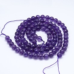 Natürlichen Amethyst runde Perle Stränge&nbsp;X-G-M212-6mm-02B