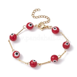 Bracelets de chaîne à maillons mauvais œil au chalumeau&nbsp;BJEW-JB10045