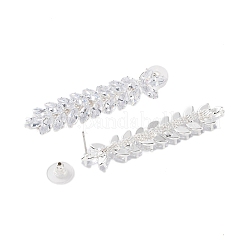Boucles d'oreilles en laiton avec zircone cubique de micro pave&nbsp;EJEW-B046-20P