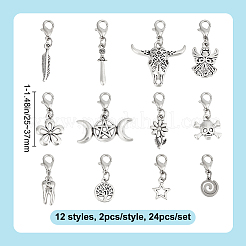 24 stücke 12 stile legierung schuhe charme&nbsp;HJEW-DR00099