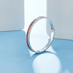 1 Stück geriffelte Armreifen aus Edelstahl&nbsp;STAS-UN0042-50A-P