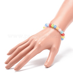Bracelet extensible en perles rondes en acrylique imitation jade pour enfants&nbsp;BJEW-JB08721-02