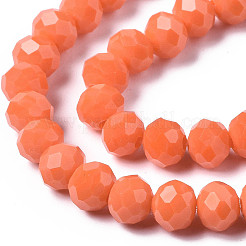 Chapelets de perles en verre opaque de couleur unie&nbsp;LS-EGLA-A034-P8mm-D20