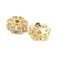 Tapa de abalorios de latón con pavé de circonita&nbsp;KK-H452-30G