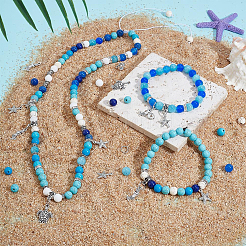 DIY-Sets zur Herstellung von Stretch-Armbändern mit Ozeanmotiven&nbsp;DIY-PH0023-82