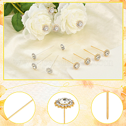 16 épingle à tête en alliage de cristal strass 2 couleurs&nbsp;FIND-SP0004-63
