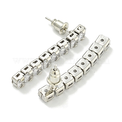 Ottone micro spianare orecchini zirconi&nbsp;EJEW-H014-08P-03