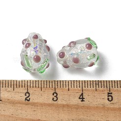Brins de perles bosselées en verre soufflé faites à la main&nbsp;FOIL-Z001-05B