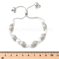 Schiebearmbänder aus Messingperlen für Damen&nbsp;BJEW-D317-01P
