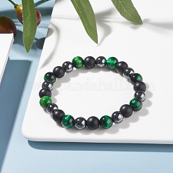 Set di bracciali elastici con perline di pietra rotonde&nbsp;BJEW-JB07259