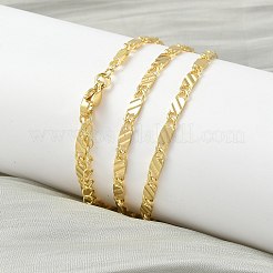 Collane con catena a maglie ovali testurizzate in ottone da 3 mm per donna&nbsp;NJEW-K271-11G