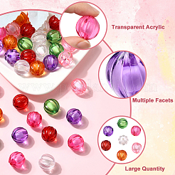 42 Stück transparente Acrylperlen in 7 Farben mit Herbstmotiv&nbsp;TACR-PA0001-05