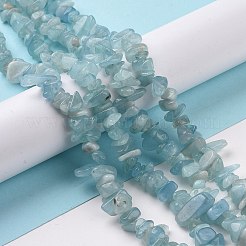 Natürliche Aquamarin Chips Perlen Stränge&nbsp;G-D0002-A02