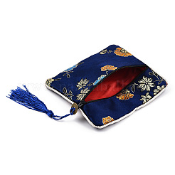 Sacchetto regalo sacchetto di gioielli con cerniera nappa broccato cinese&nbsp;ABAG-F005-08