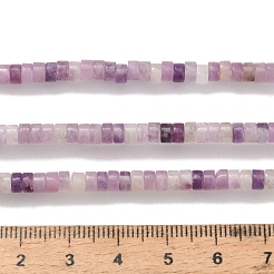 Natürliche Lepidolith / lila Glimmer Steinperlen Stränge&nbsp;G-Z110-A11-2x4mm