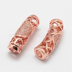 Ottone micro spianare perline tubo zirconi&nbsp;ZIRC-F038-17-FF