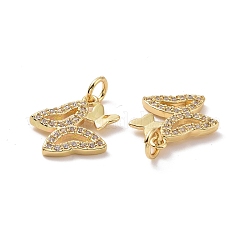 Ciondoli in ottone zirconi chiari micro pavé&nbsp;ZIRC-F134-15G
