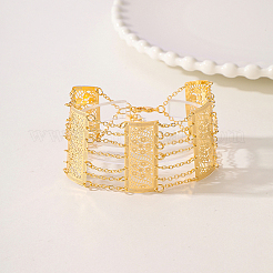 Breite Gliederarmbänder mit hohlen Messingblumen für Damen&nbsp;SO2593
