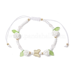 Bracelets en perles de verre et perles tressées en résine pour femmes&nbsp;BJEW-MZ00237