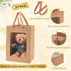 Geschenktüten aus Papier mit Sichtfenster und Seilgriffen&nbsp;ABAG-WH0040-14B