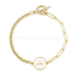 Braccialetti a maglie in ottone smaltato a tema oceanico&nbsp;BJEW-JB13800-02
