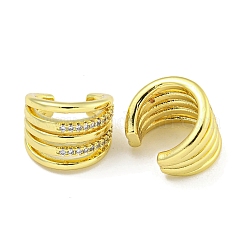 Boucles d'oreilles manchette en laiton zircon cubique micro pavé&nbsp;EJEW-C104-007G