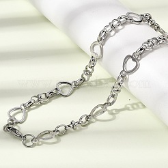 Schmucksets aus Herzgliederkette und Armband aus Edelstahl 304&nbsp;SJEW-L199-08P