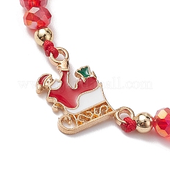 Weihnachtsarmbänder aus geflochtenen Glasperlen&nbsp;BJEW-JB10892-01