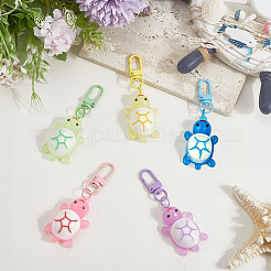 5 Stück 5 Farben PVC-Kunststoff & Harz Schildkröte Anhänger Dekoration&nbsp;HJEW-SP0001-20