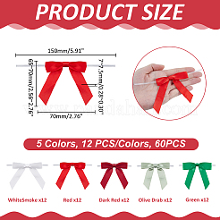 60 Stück 5 Stile Polyester Bowknot Draht Twist Krawatten&nbsp;DIY-ME0002-56A